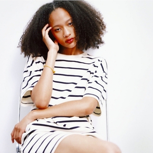 ZARA Woman's Dress Size Large Nautical Stripe Shift TShirt Dress - Picture 3 of 9